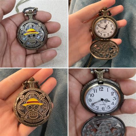 Antique Bronze Pirate Skulll Anime One Piece Quartz Pocket Watch