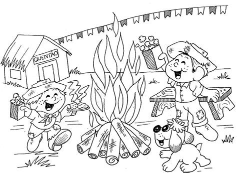 Desenhos de Festas Juninas para Imprimir e Colorir