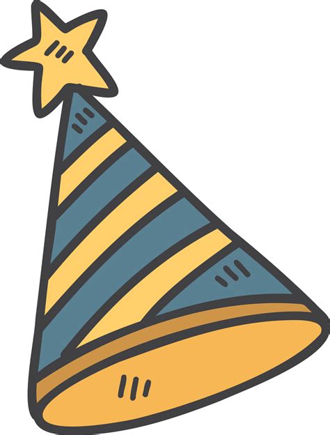 hand drawn party hat illustration  png