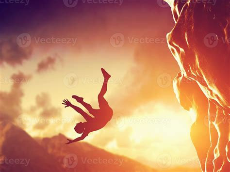 person falling  cliff  stock photo  vecteezy