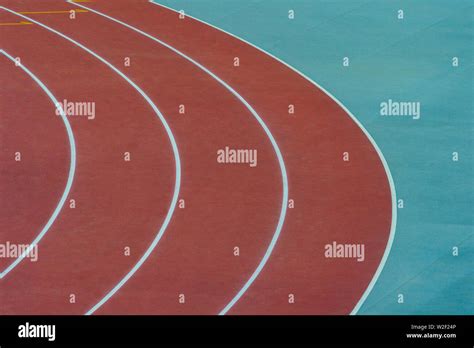 Track and Field Lanes. Running lanes at a track and field athletic ...