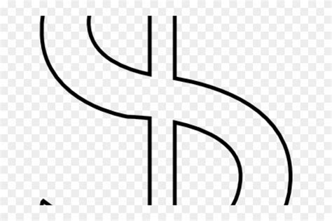 Dollar Sign Outline - Line Art - Free Transparent PNG Clipart Images ...