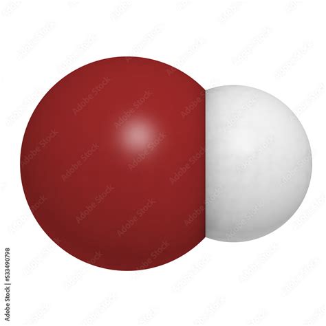 Hydrogen bromide (HBr) molecule, chemical structure. Strong inorganic ...