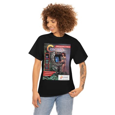 contra gryzor arcade nes game screen poster box  shirt natural color