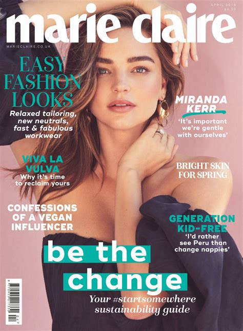 MIRANDA KERR in Marie Claire Magazine, UK April 2019 – HawtCelebs