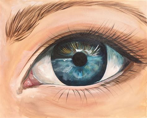 realistic eye fully guided acrylic painting tutorial  canvas