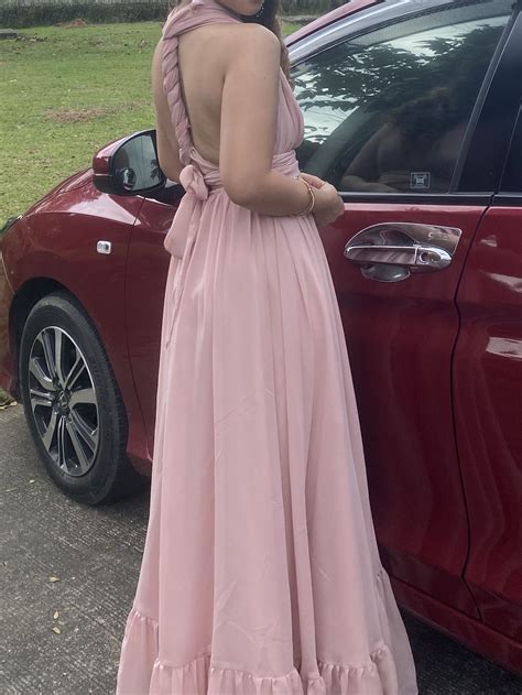 Nude Pink infinity gown, Women's Fashion, Dresses & Sets, Evening