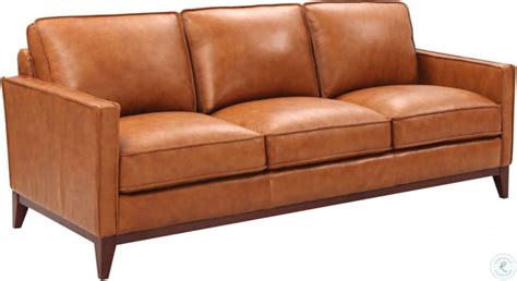 Georgetowne Newport Camel Sofa from Leather Italia | Coleman Furniture