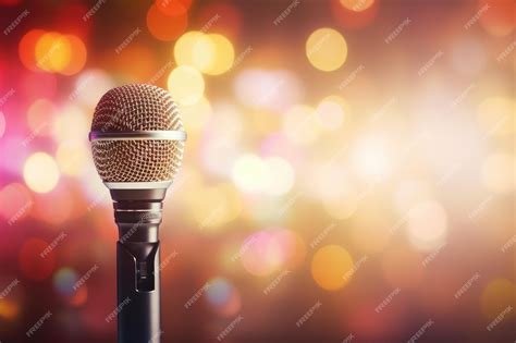 premium photo  microphone   red background   blur  blurry