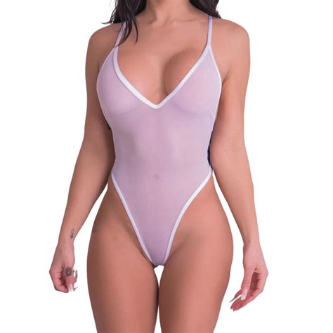 Sheer When Wet Swimsuit Women's Lace Corset One Piece Swimsuit - See