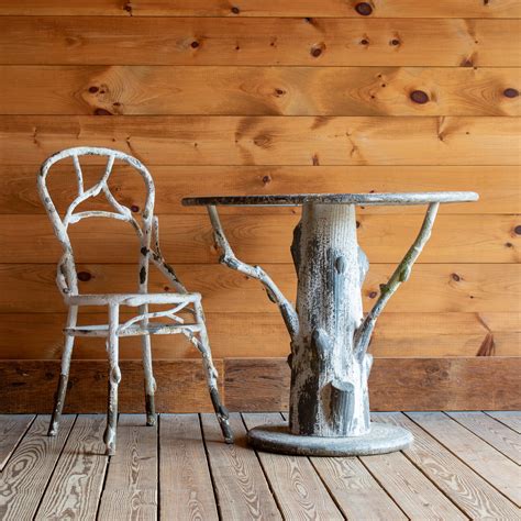 Faux Bois Tree Trunk Table | Rustic Iron Dining Table | Dartbrook