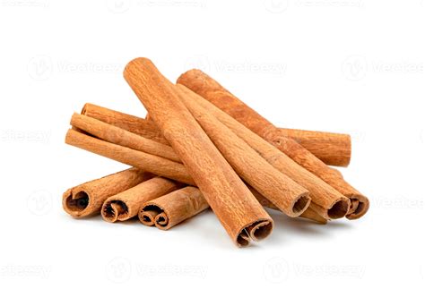 cinnamon sticks isolated  white background  stock photo