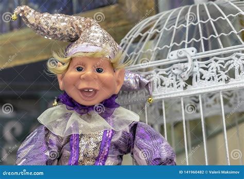 The Buffoon Doll in a Colourful Garb with a Brilliant Hat Stock Photo ...
