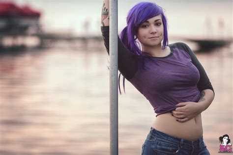 Suicide Girls, Purple Hair, Women, Women Outdoors, Piercing, Vayda