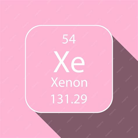 Premium Vector | Xenon symbol with long shadow design chemical element