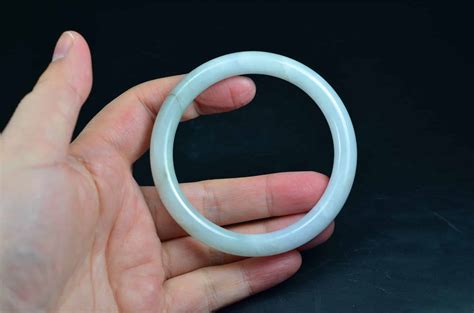 light green natural myanmar jadeite bangle jade bracelet  mm