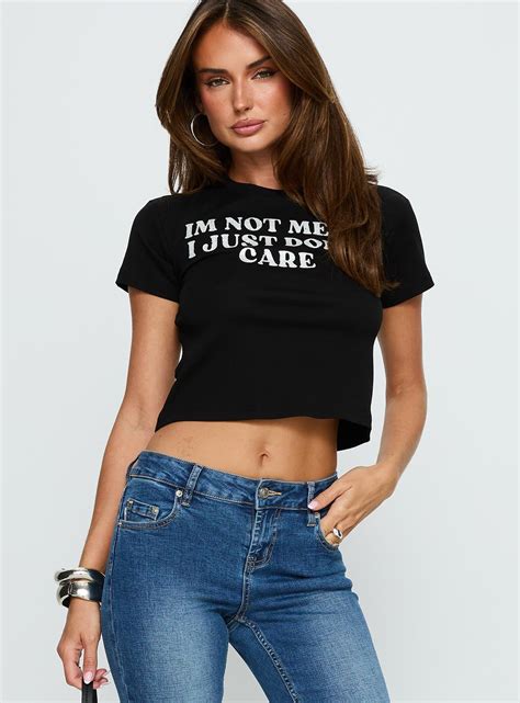 Im Not Mean Graphic Top Black | Princess Polly