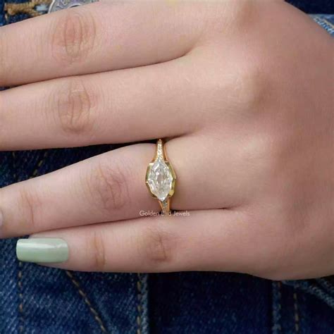 Marquise Cut East West Engagement Ring