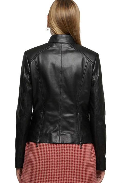 Sierra Skye Egan Women's 100 % Real Blue Leather Biker Style Jacket