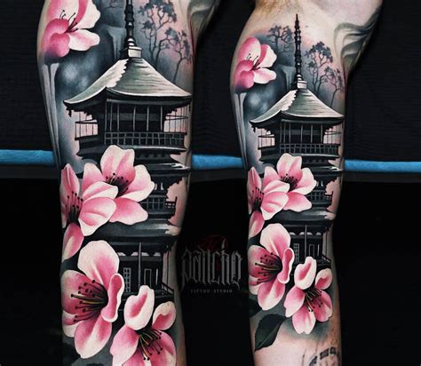 Pagoda tattoo by A.d. Pancho | Photo 29138