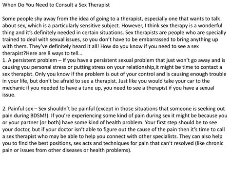 PPT - When Do You Need to Consult a Sex Therapist PowerPoint
