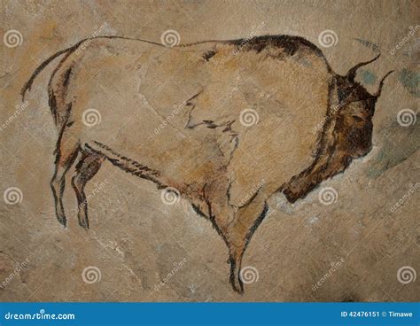 Prehistoric Auroch Cave Painting Stock Image | CartoonDealer.com #231098107