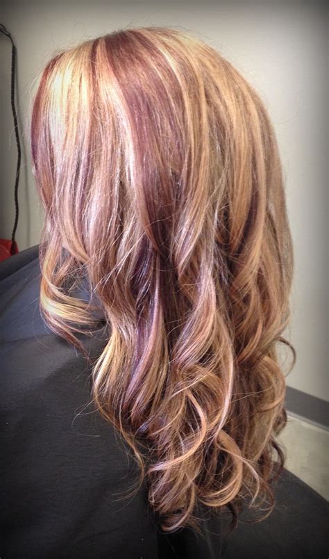 Blonde Hair With Dark Red Lowlights