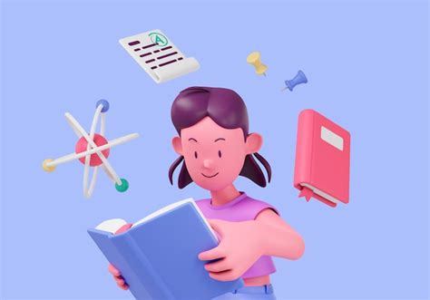 study isometric illustration psd high quality  psd templates