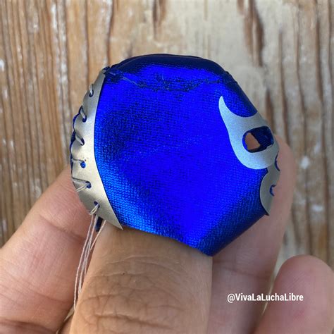 lucha libre mini mask blue demon handmade luchador mask