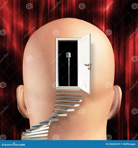Microphone inside mind stock illustration. Illustration of cerebral