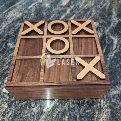 wooden tic tac toe game board laser cut file dxf svg