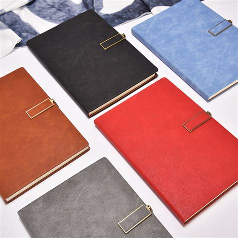 hard cover notebook  metal closure wn pu leather notebook