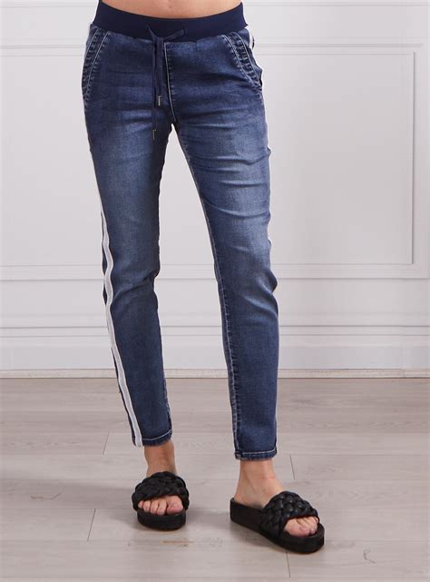 Boston Denim Joggers - Dark Blue Wash – www.monacojeans.com