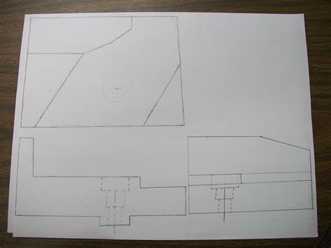 drawing  orthographic views front top  side