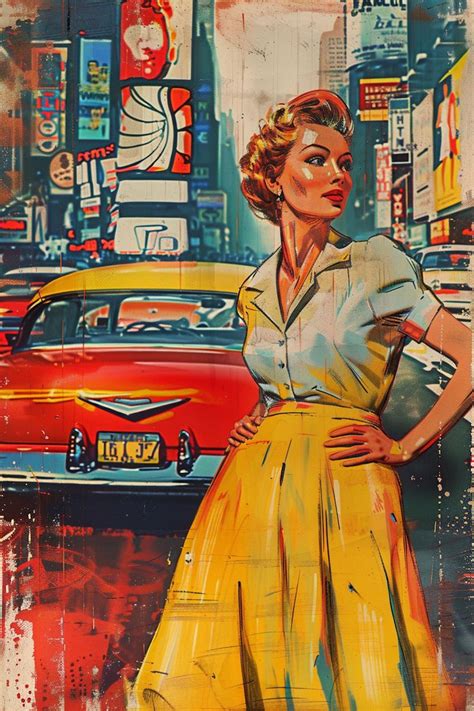 scenes  vintage america pop art style decorazioni della parete