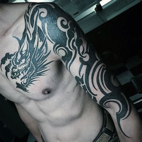 60 Tribal Dragon Tattoo Designs For Men - Mythological Ink Ideas