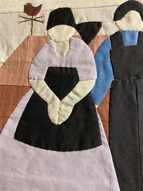 Amish Couple on the Farm Hand Appliquéd Quilt Block 16 - Etsy
