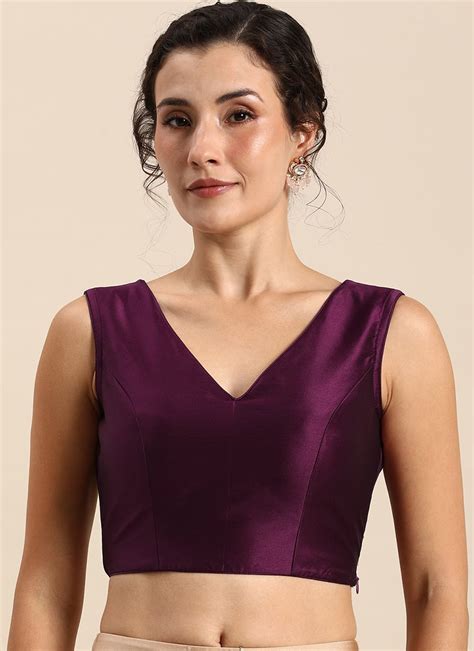 buy dark purple taffeta blouse work wear    price cbazaar