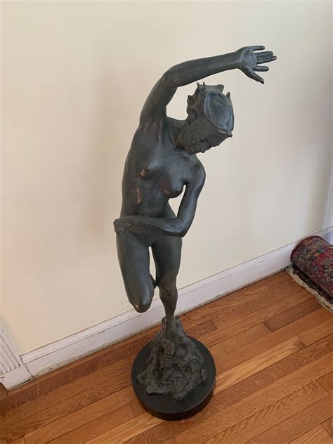 Victor Issa 20th C Limited Edition Bronze Nude Sculpture Water Dance