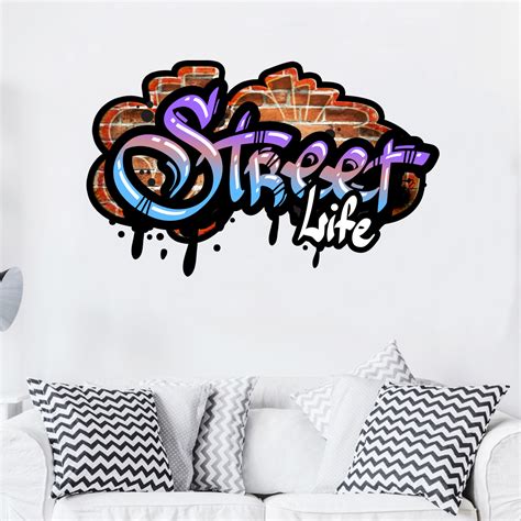 Wall sticker graffiti street life – Wall decals WALL DECAL ART AND ...