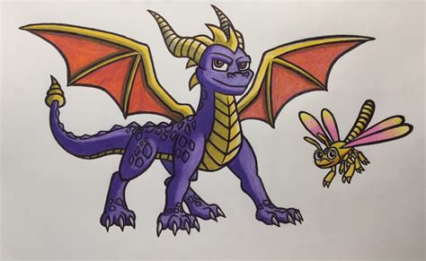 My Spyro and Sparx Drawing : Spyro