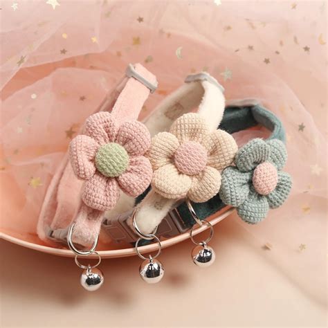 Симпатичные хлопковые ошейники для кошек с колокольчиком | AliExpress