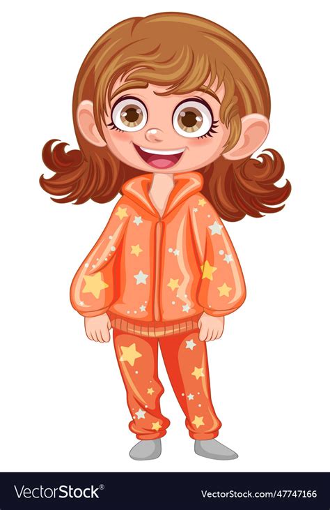 Cute cartoon character in pajamas Royalty Free Vector Image
