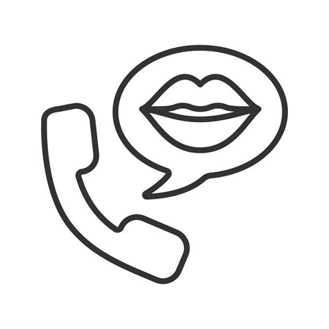 Phone sex linear icon. Thin line illustration. Handset with woman's