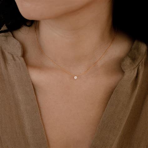 Dainty Diamond Solitaire Pendant Necklace | Holiday Gifts | Caitlyn ...