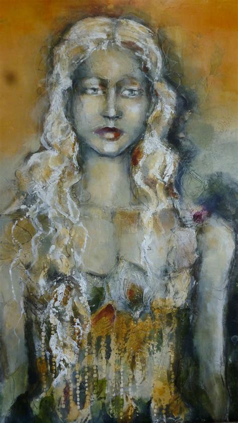 Blonde Angel | Fractured Angelics Mixed Media Faces, Mixed Media Art