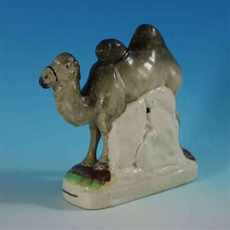 Rare Staffordshire Pottery Bactrian Camel Figure For Sale at 1stDibs