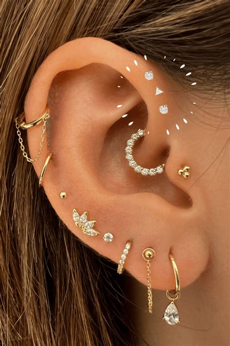 Triple Forward Helix Ear Piercings