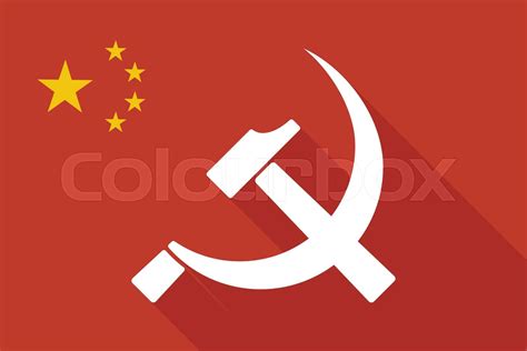 China long shadow flag with the communist symbol | Stock vector | Colourbox