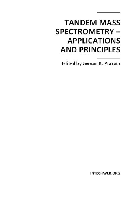 (PDF) TANDEM MASS SPECTROMETRY – APPLICATIONS AND PRINCIPLES | pavlina ...